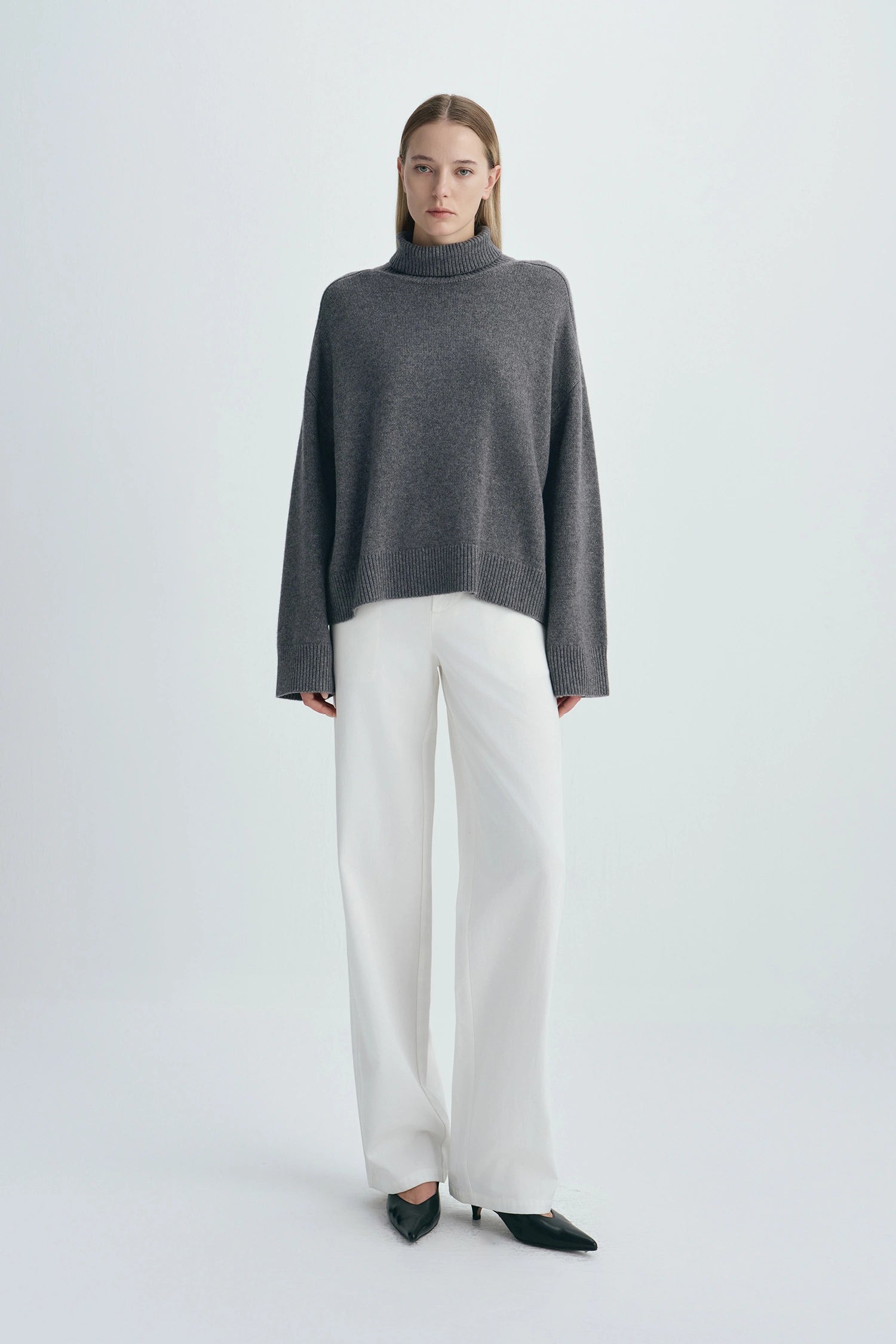 Adele Wool & Cashmere Sweater H.Grey