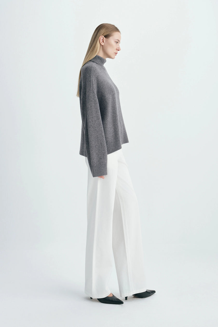 Adele Wool & Cashmere Sweater H.Grey