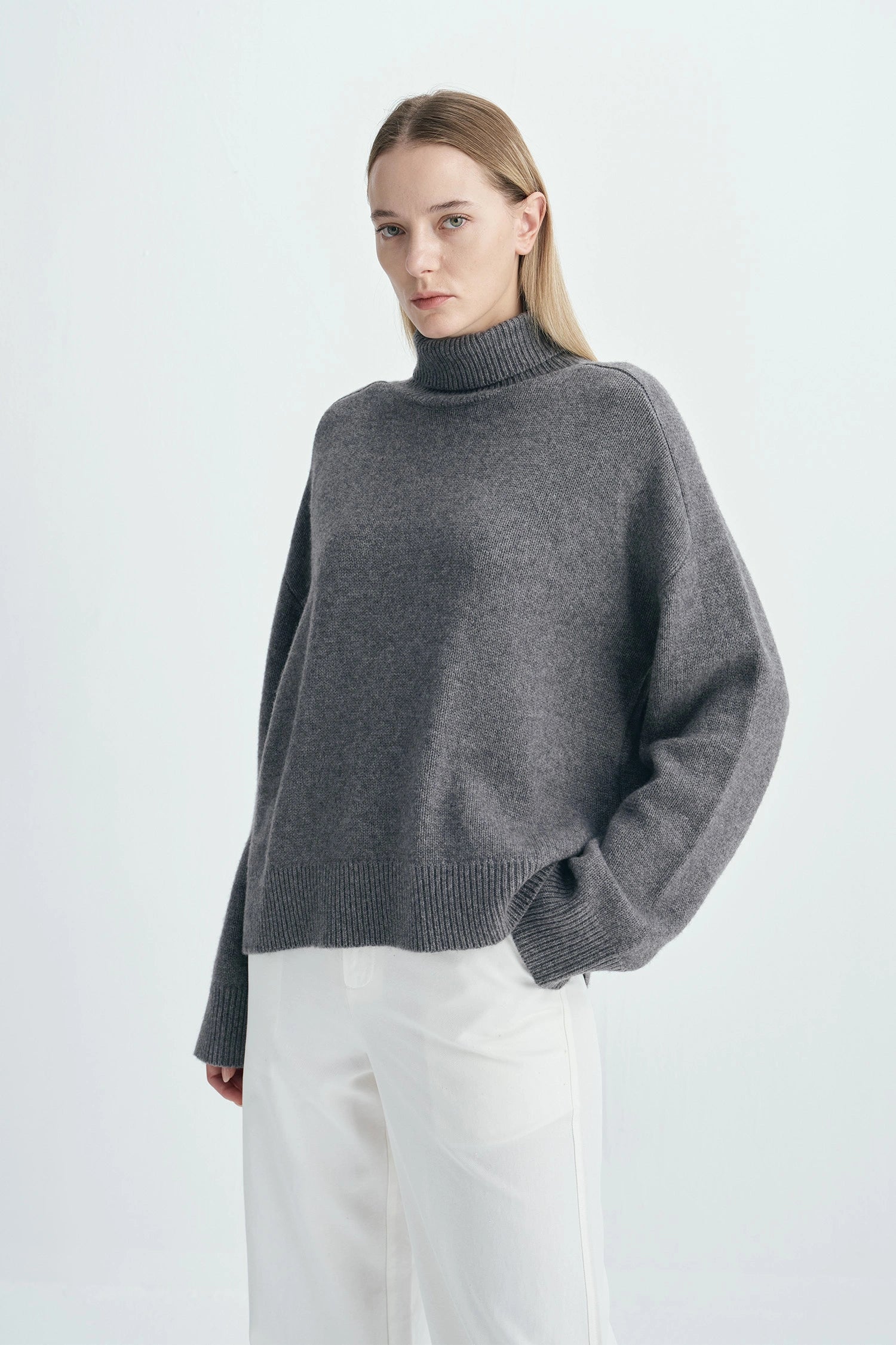 Adele Wool & Cashmere Sweater H.Grey