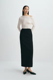Desy Zip Slit Pencil Skirt Black