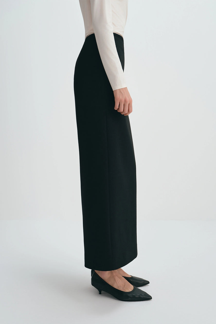 Desy Zip Slit Pencil Skirt Black