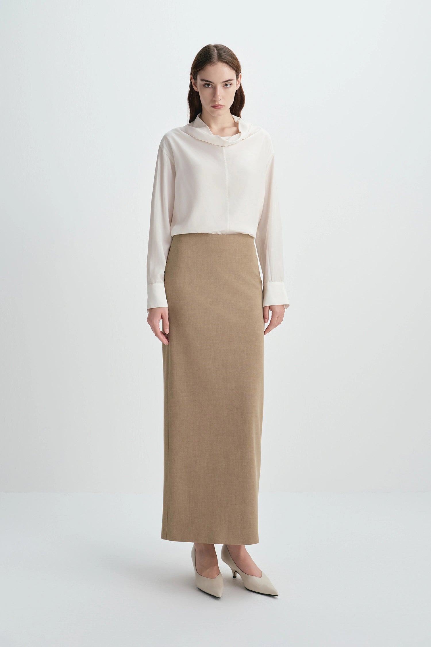 Desy Zip Slit Pencil Skirt