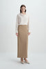 Desy Zip Slit Pencil Skirt Mocha