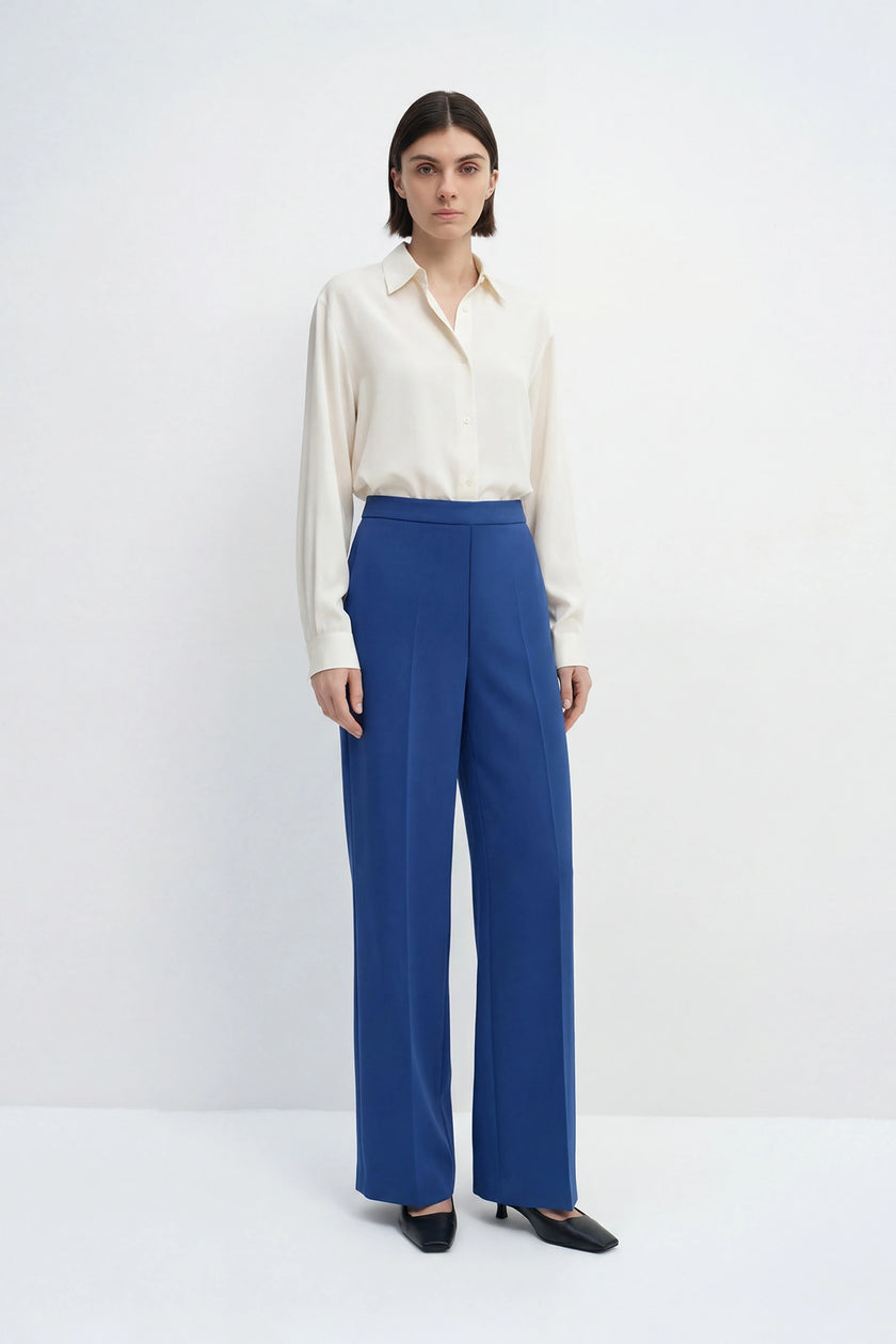 North Side Zip Wide Leg Pant-Harbour