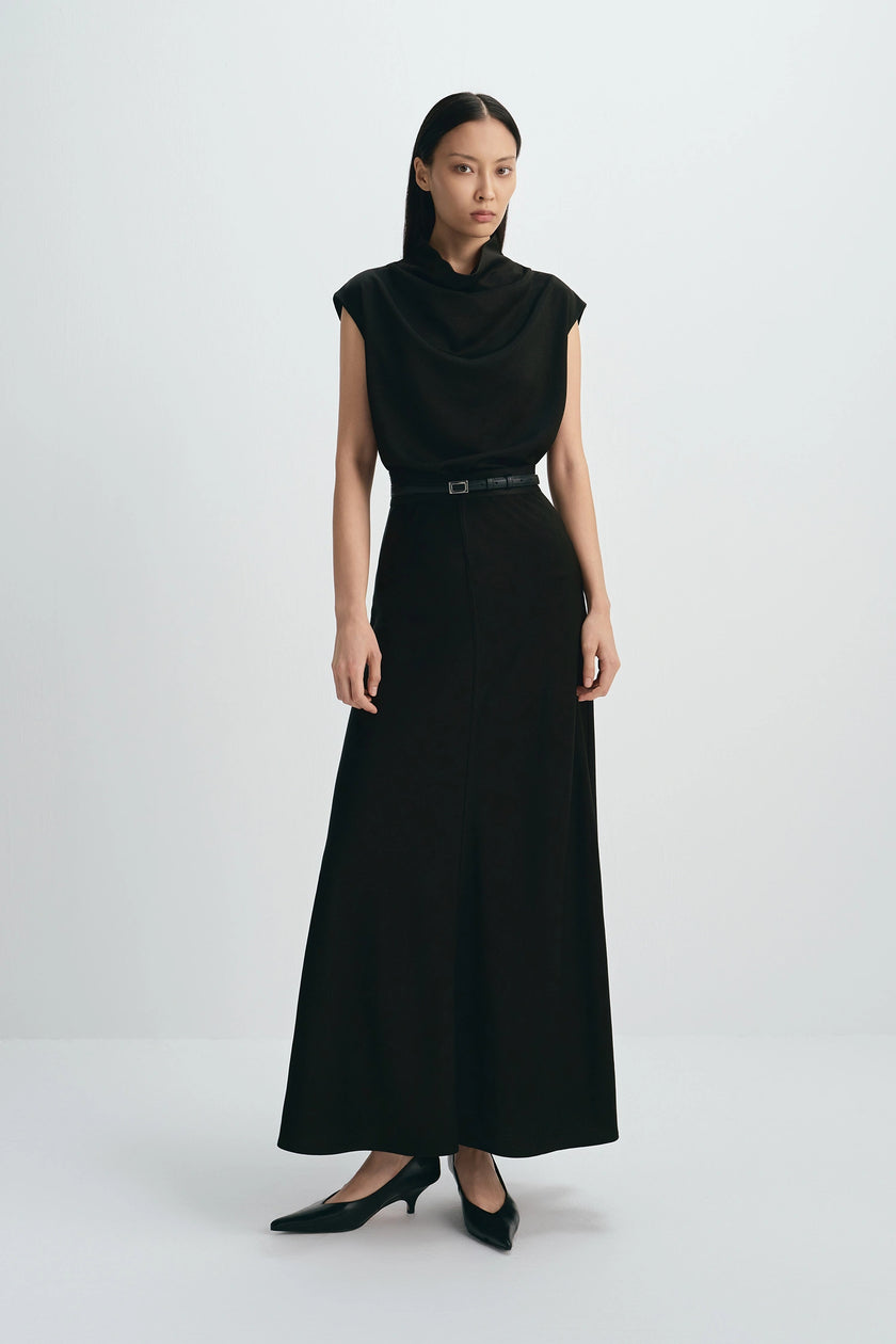 Tess Satin Skirt Black