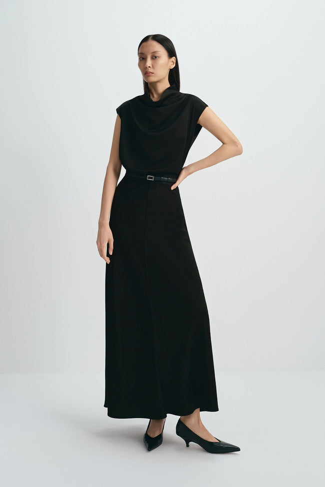 Tess Satin Skirt Black