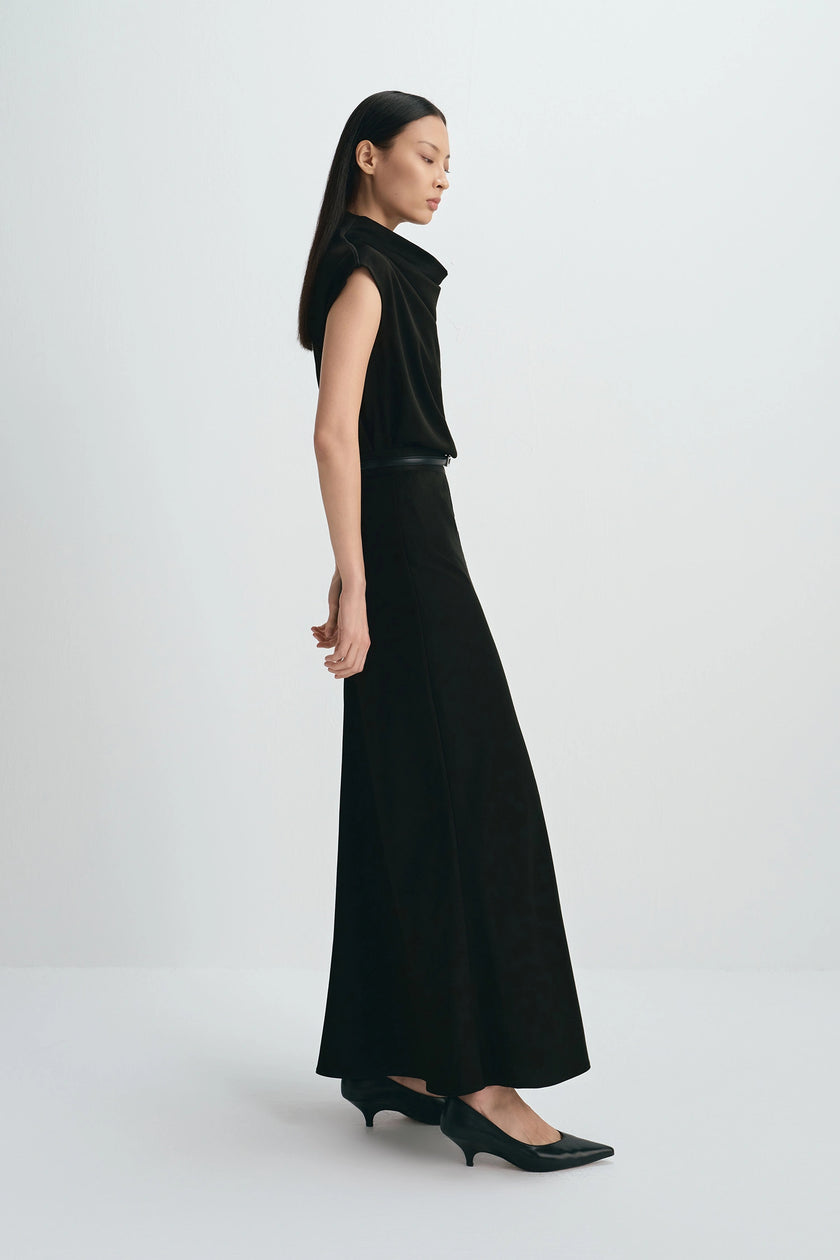 Tess Satin Skirt Black