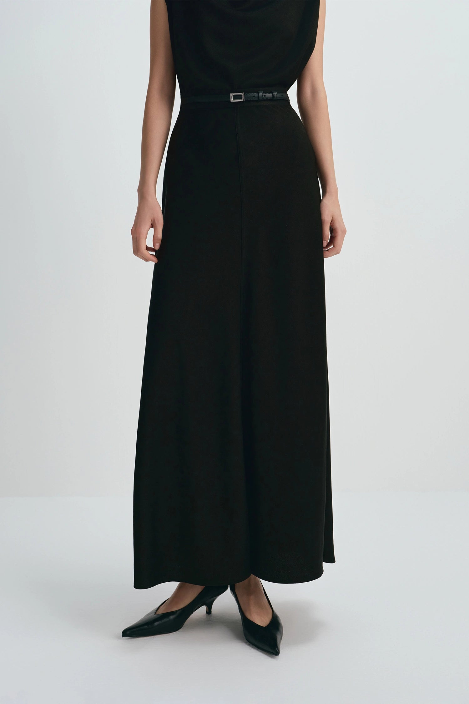 Tess Satin Skirt Black