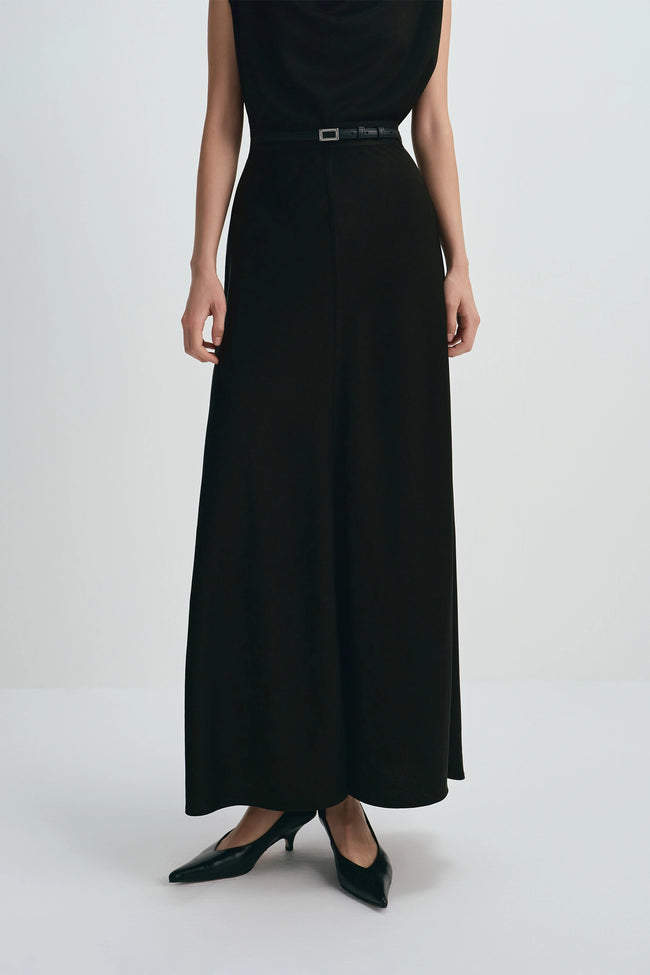 Tess Satin Skirt Black