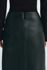 Anais Leather Midi Skirt Black