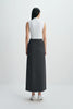 Noelia Center Slit Belted Skirt H.Charcoal