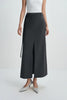 Noelia Center Slit Belted Skirt H.Charcoal