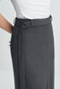 Noelia Center Slit Belted Skirt H.Charcoal