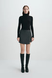 Alina Asymmetric Mini Skirt H.Charcoal