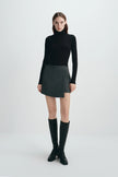 Alina Asymmetric Mini Skirt H.Charcoal