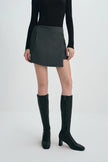Alina Asymmetric Mini Skirt H.Charcoal