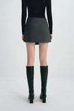 Alina Asymmetric Mini Skirt H.Charcoal