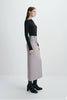 Ginny Knot Waist Midi Skirt Grey Melange
