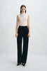 Miles Tie Belt Wide Leg Pant Black