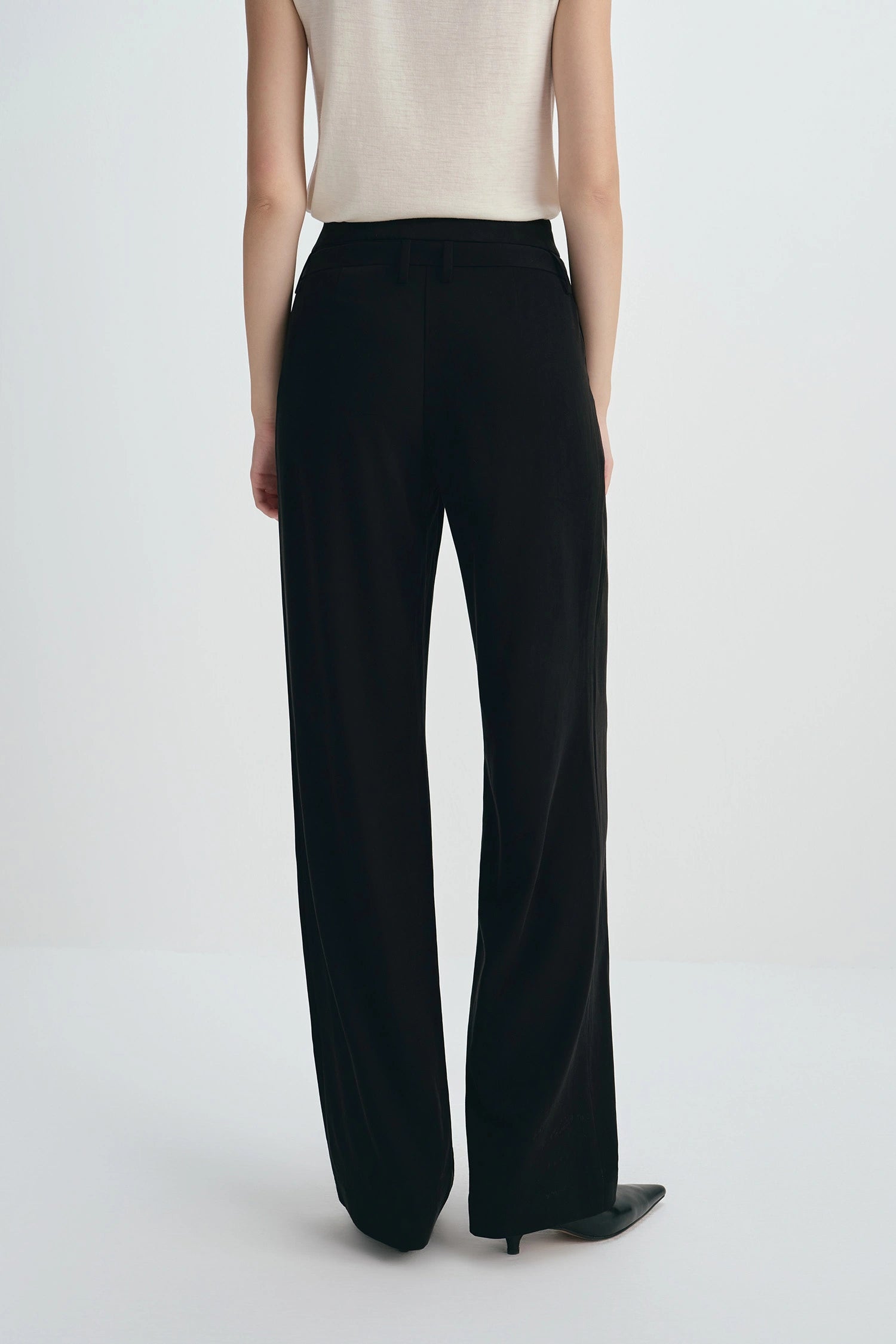 Miles Tie Belt Wide Leg Pant Black