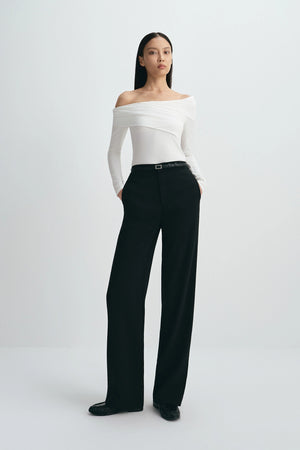Jace Elastic Waist Pant Black