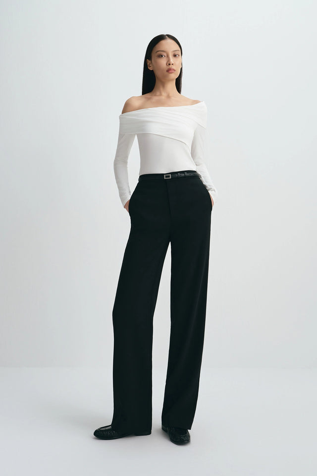 Jace Elastic Waist Pant Black