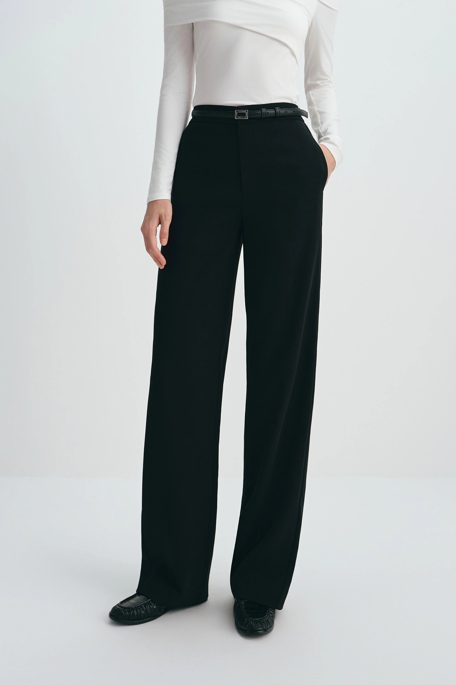 Jace Elastic Waist Pant Black