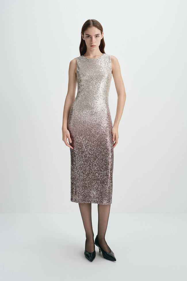 Jiselle Sequins Dress Champagne Gradation