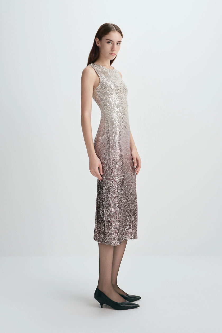 Jiselle Sequins Dress Champagne Gradation