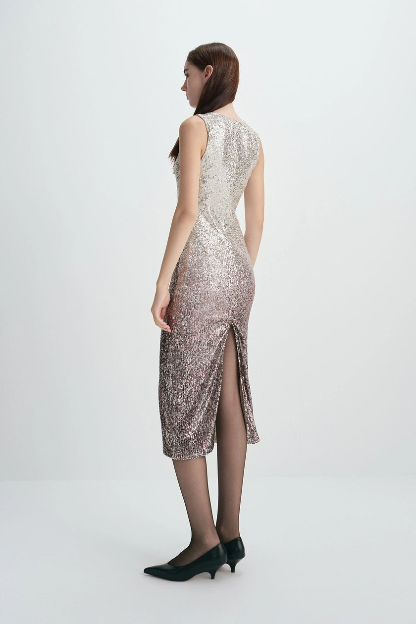 Jiselle Sequins Dress Champagne Gradation