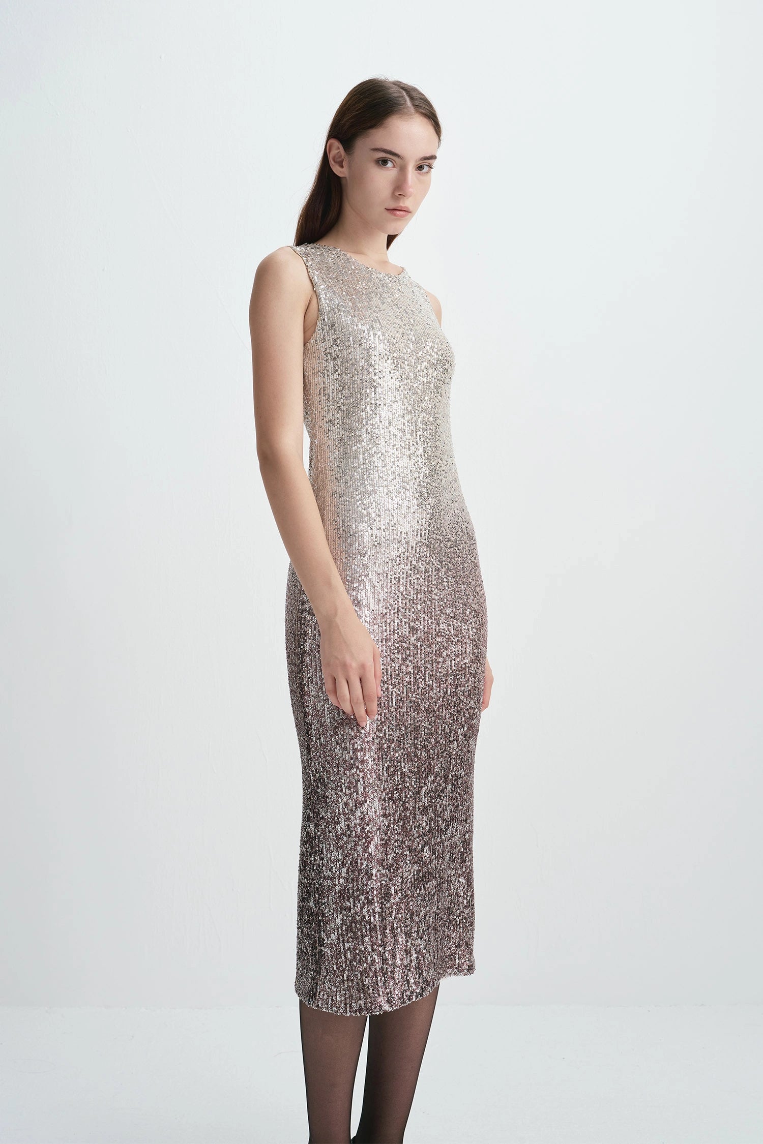 Jiselle Sequins Dress Champagne Gradation
