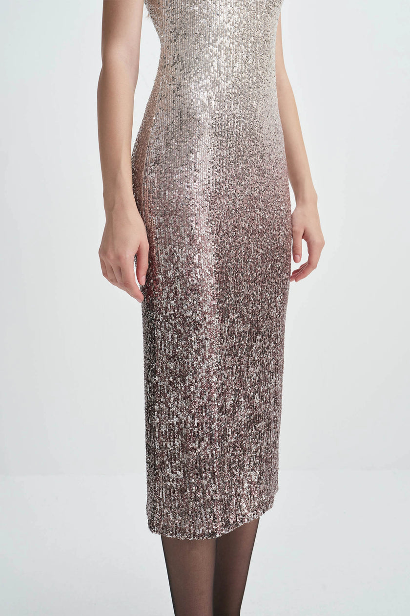 Jiselle Sequins Dress Champagne Gradation