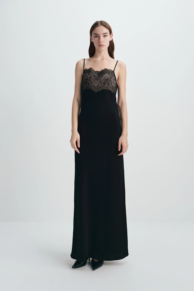 Jovienne Lace Top Dress Black