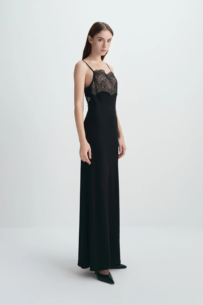 Jovienne Lace Top Dress Black