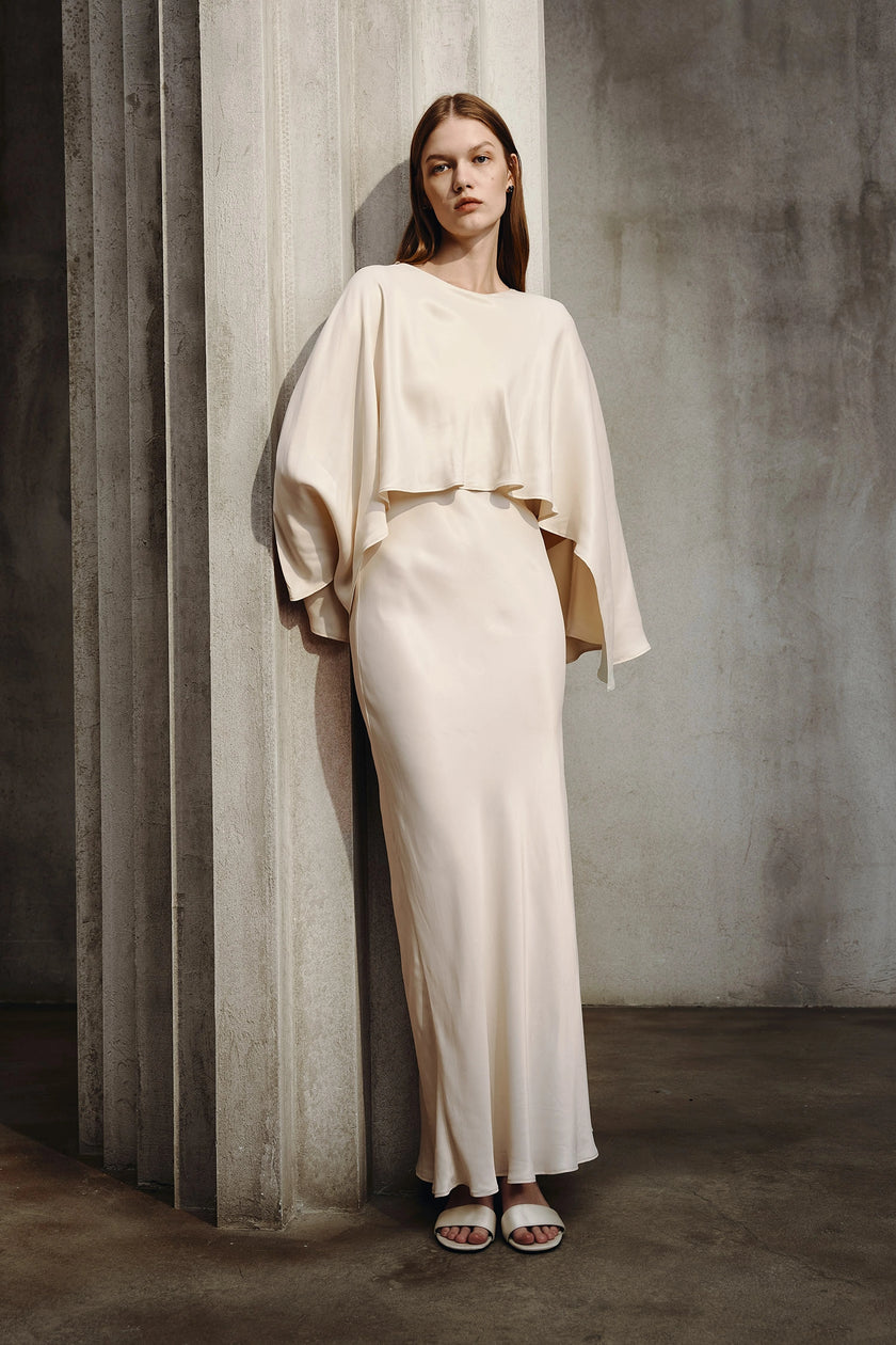 Jewell Caped Top Dress Crème