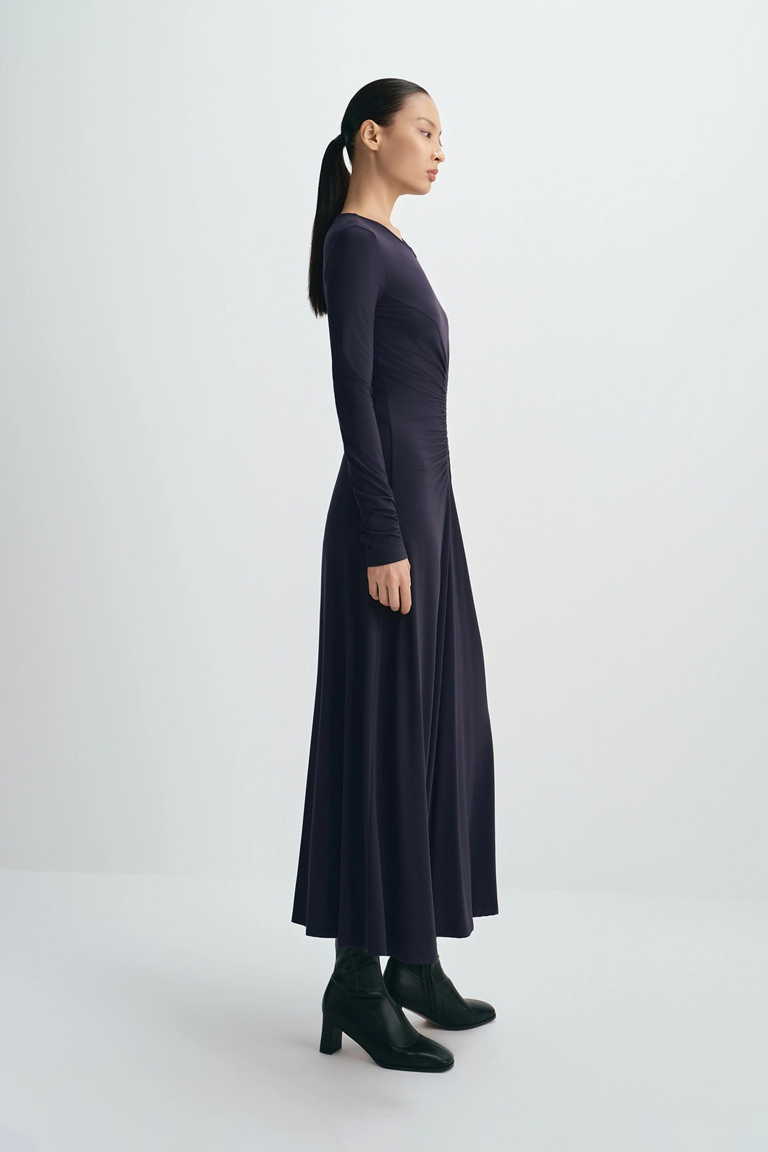 Lilia Zip-Up Dress Navy