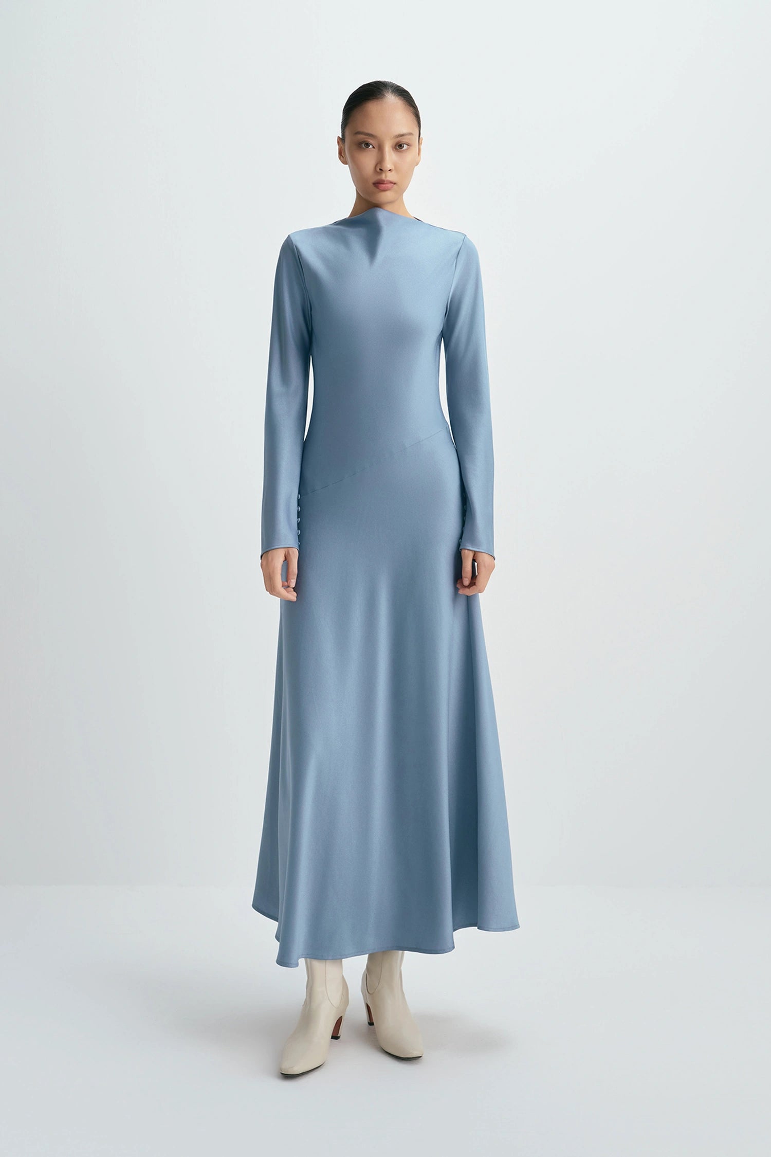 Agni Buttoned Sleeve Dress