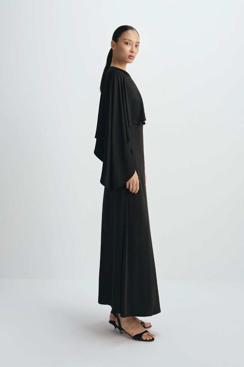 Ardea Cape Shoulder Dress Black