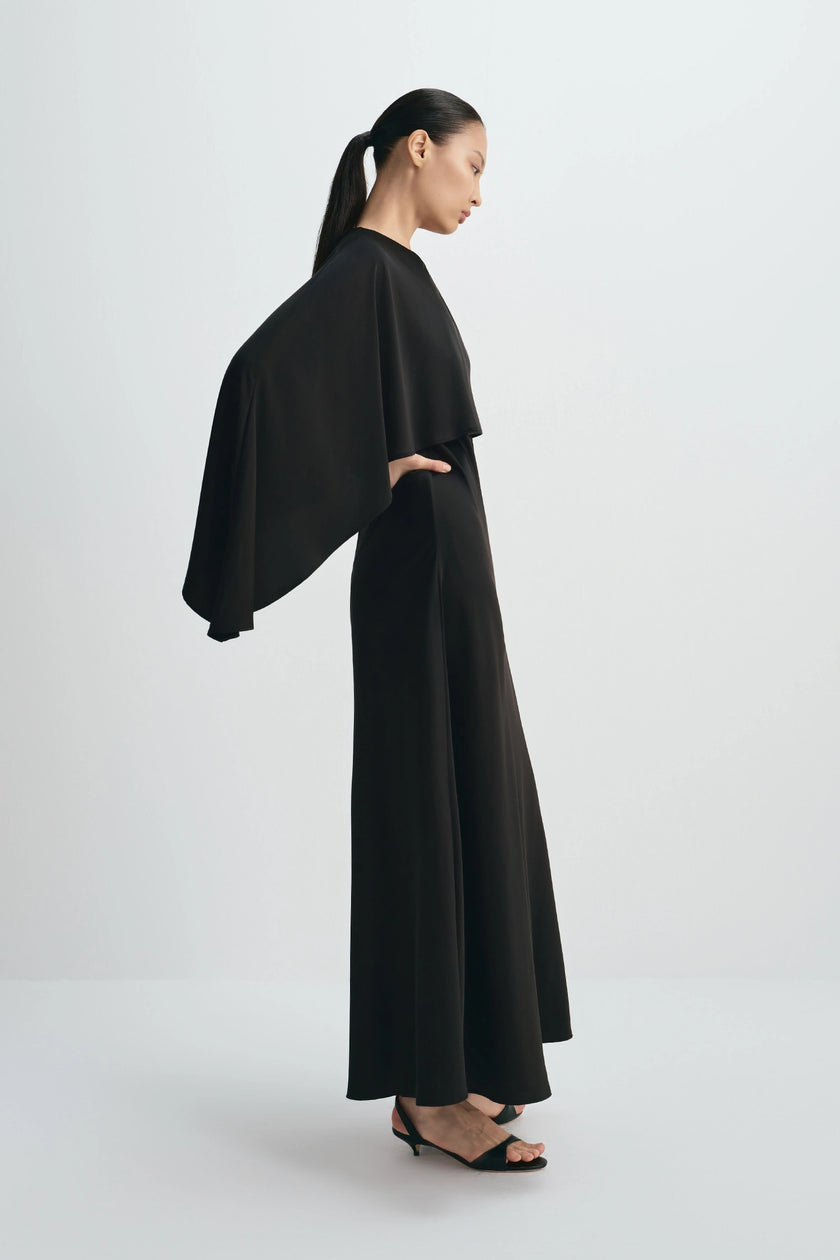 Ardea Cape Shoulder Dress Black