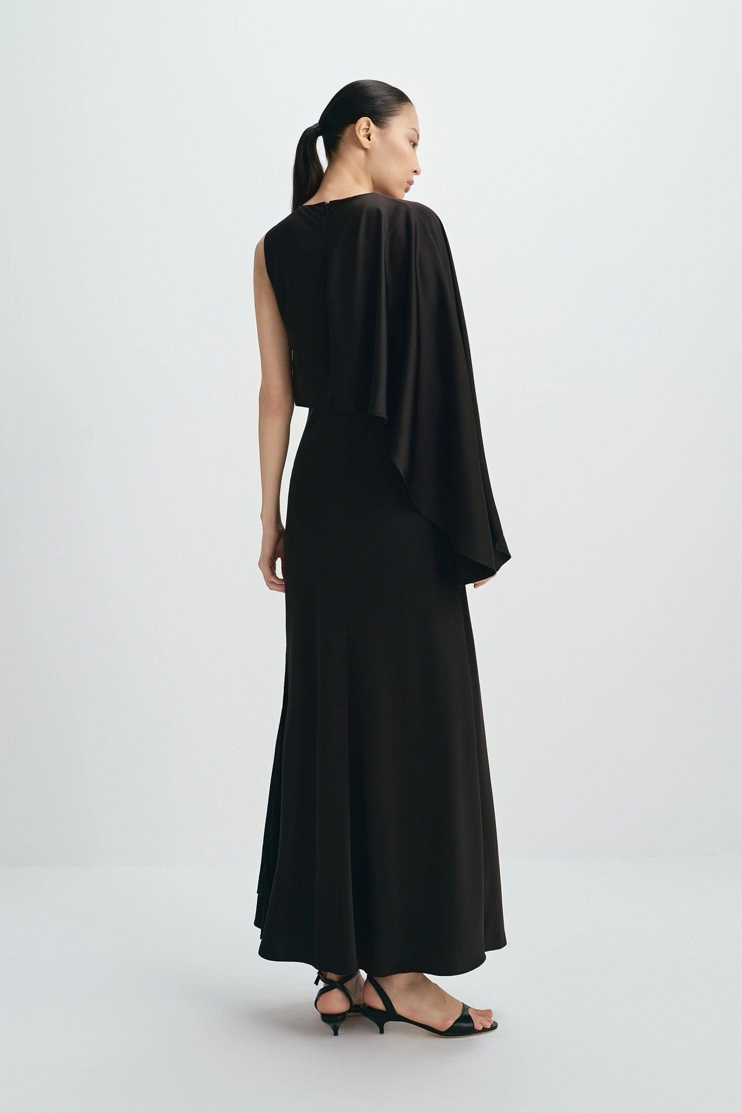 Ardea Cape Shoulder Dress Black