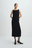 Laia Sequins Tape Tie Dress Black