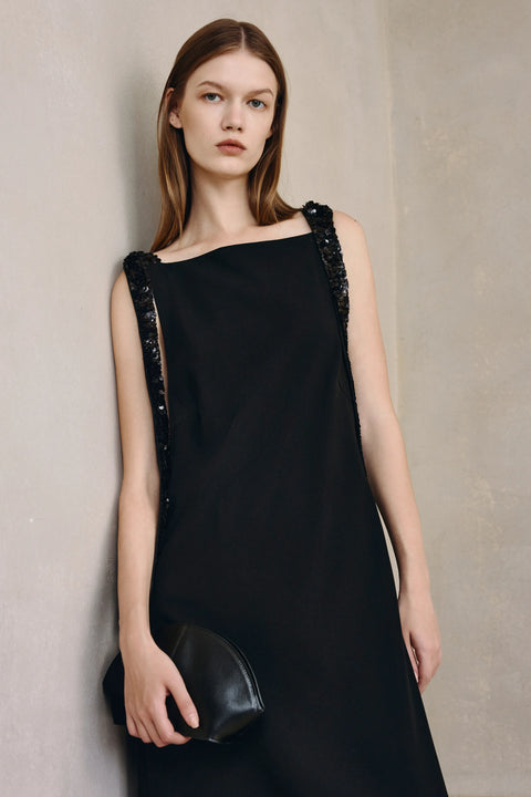 Laia Sequins Tape Tie Dress