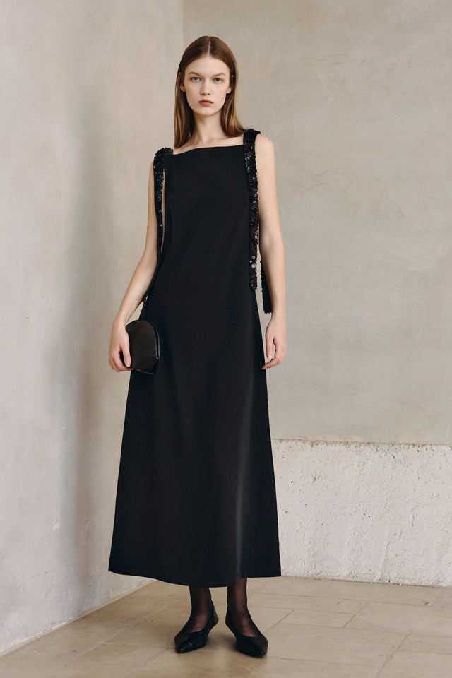 Laia Sequins Tape Tie Dress