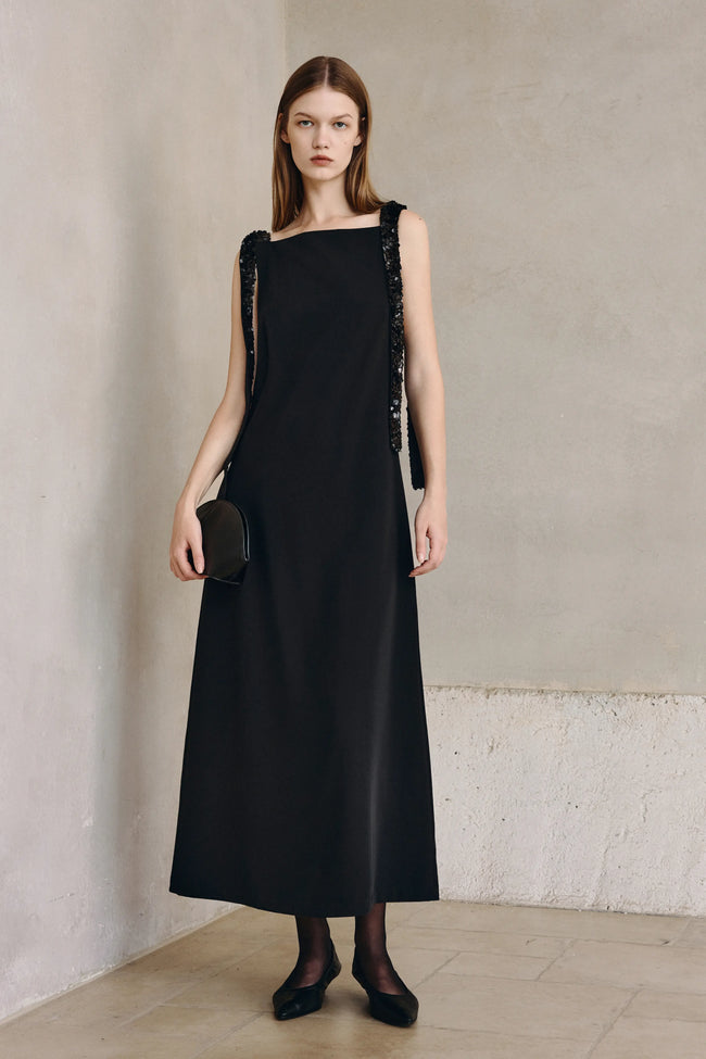 Laia Sequins Tape Tie Dress