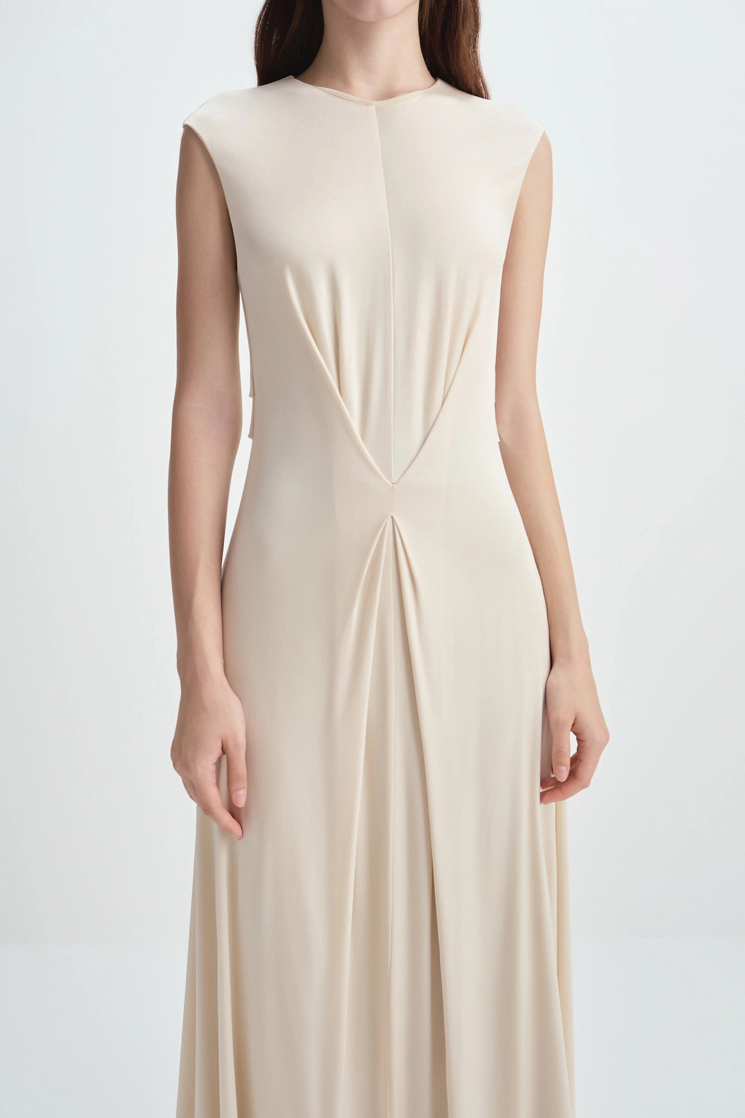 Hilda Center Pleated Dress Buttercream