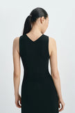Jo Shirred Center Back Dress Black