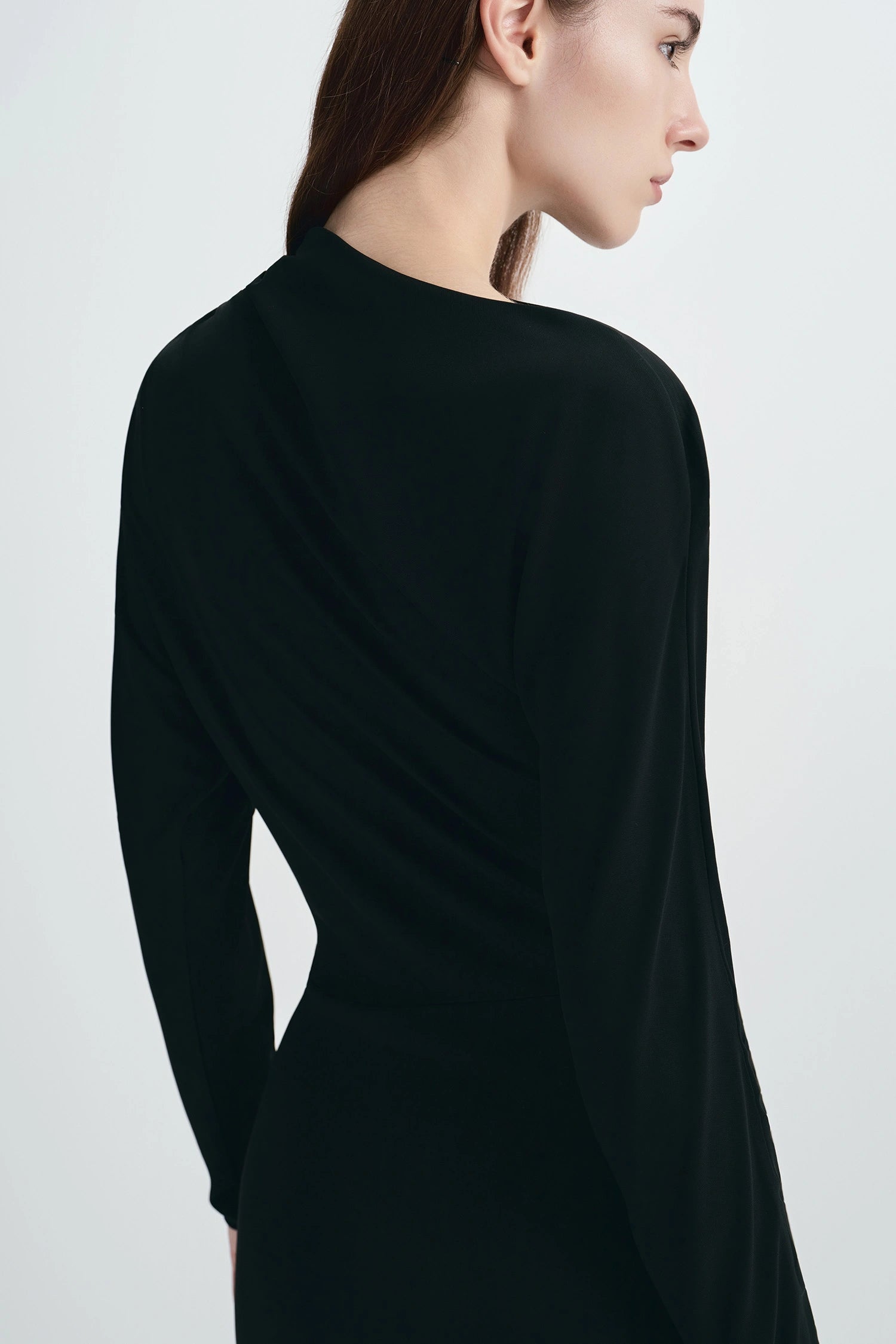 Peoria Draped Dress Black