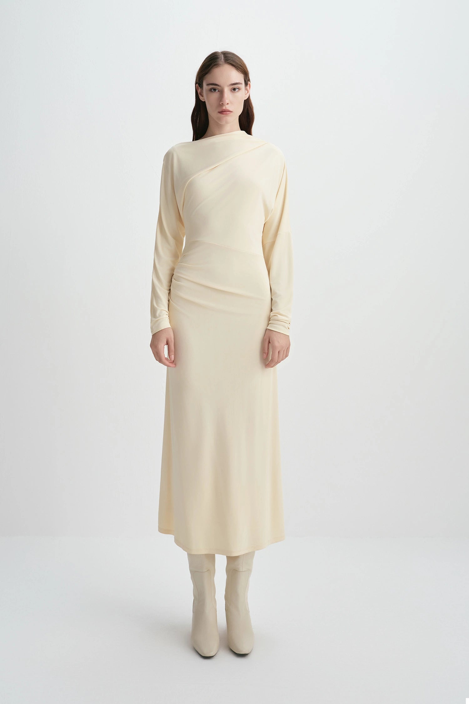 Peoria Draped Dress Buttercream