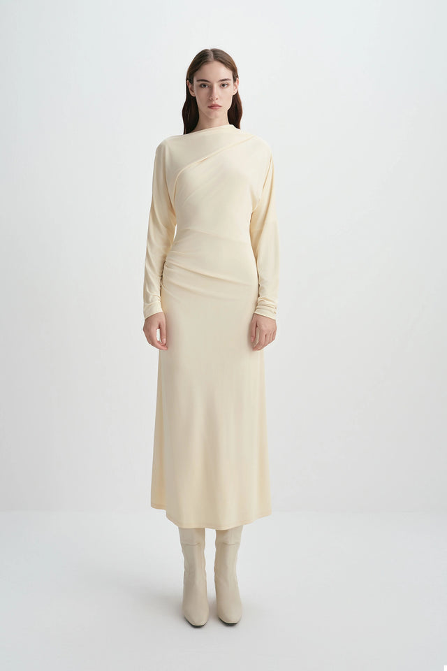 Peoria Draped Dress Buttercream