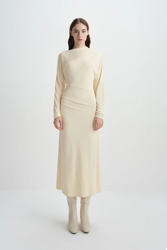 Peoria Draped Dress Buttercream